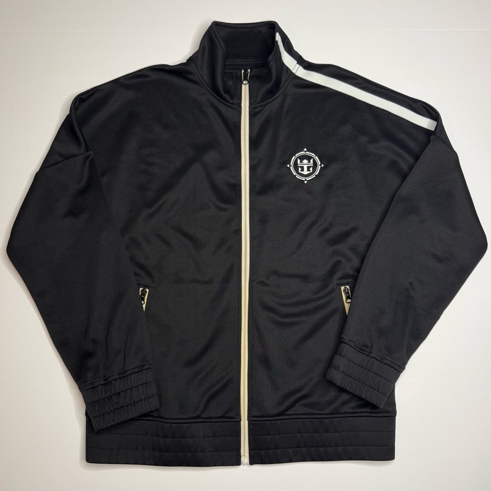 Royal Caribbean Cruise Wear Full Zip Black Jacket Size Medium Travel Vacation